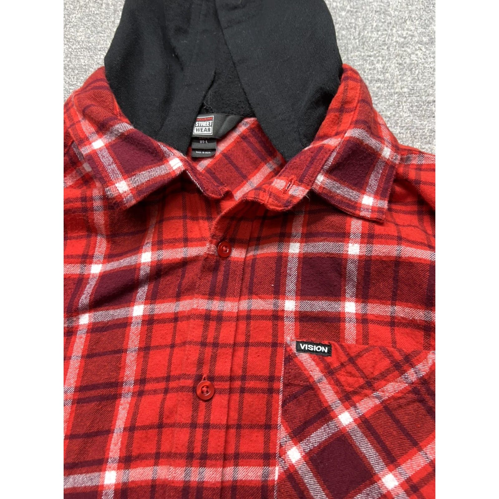Vintage VINTAGE Vision Street Wear Button-Up Flannel Shirt Men's Large Red 80s 90s Skateboarding Casual Travel Mens Size US L / EU 52-54 / 3 - 3 Thumbnail