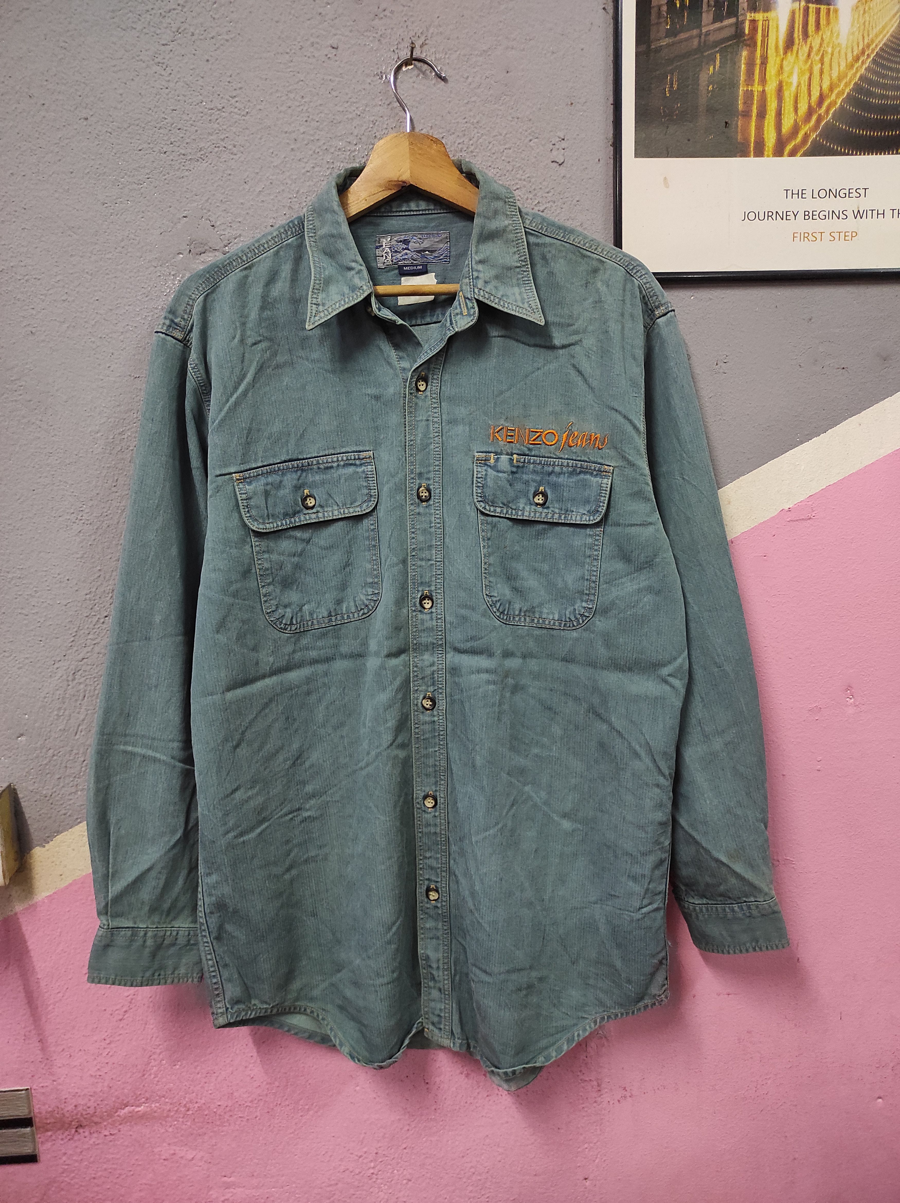 Kenzo KENZO JEANS VTG SHIRT BUTTON UP Size US M / EU 48-50 / 2 - 1 Thumbnail