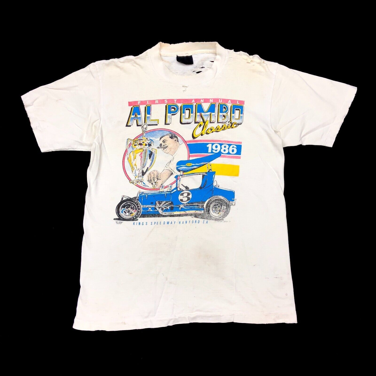 NASCAR × Vintage Vintage 1986 Al Pombo Classics Speedway Tee T Shirt ...