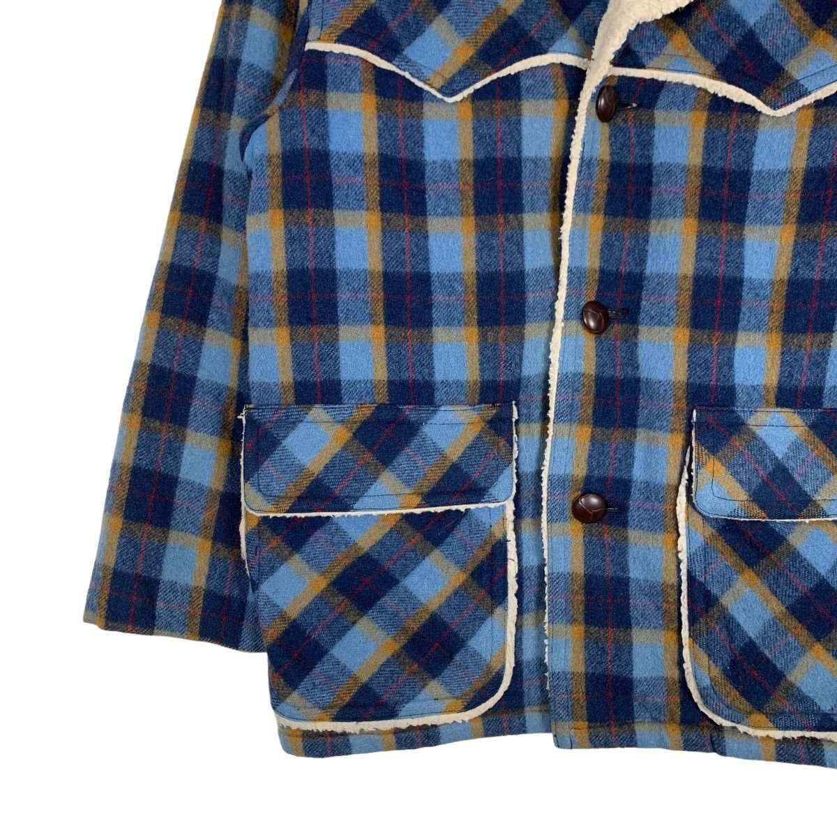 Japanese Brand VAN JAC Sherpa Lined Blue Tartan Wool Jacket #1011-C45 Size US M / EU 48-50 / 2 - 3 Thumbnail