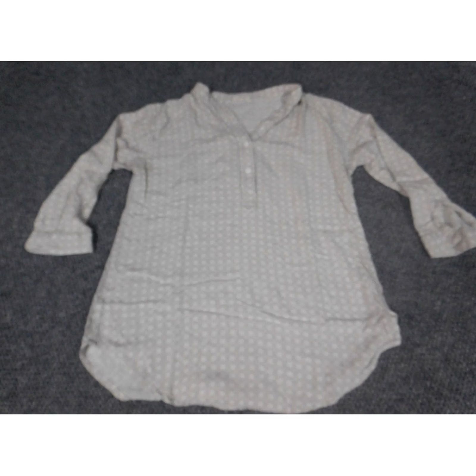 Vintage B Vestry Blouse Shirt Ladies L Gray Floral Crew Neck Long Sleeve Cotton Casual Tunic Classic Stretch Womens Regular Size L / US 10 / IT 46 - 2 Thumbnail