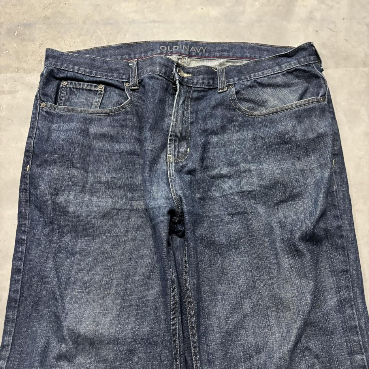 Japanese Brand × Vintage Crazy Vintage Y2K/2000s Baggy Dark Wash Skater Bootcut Denim Jeans! Size US 40 / EU 56 - 5 Thumbnail