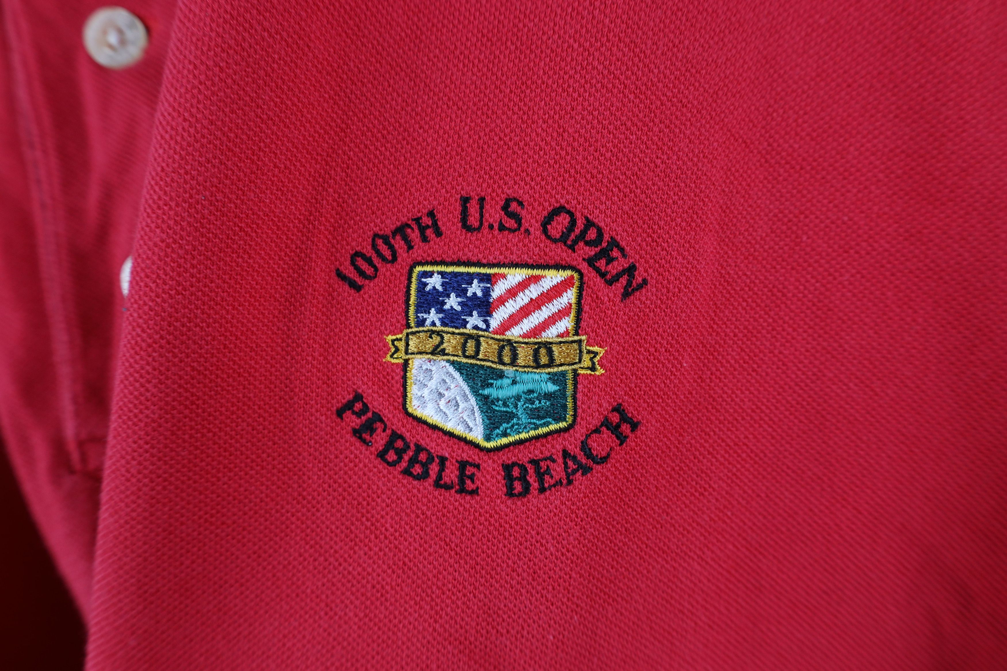 Vintage Vintage Y2K 100th US Open Pebble Beach Golf Polo Shirt Red Size US XL / EU 56 / 4 - 5 Thumbnail