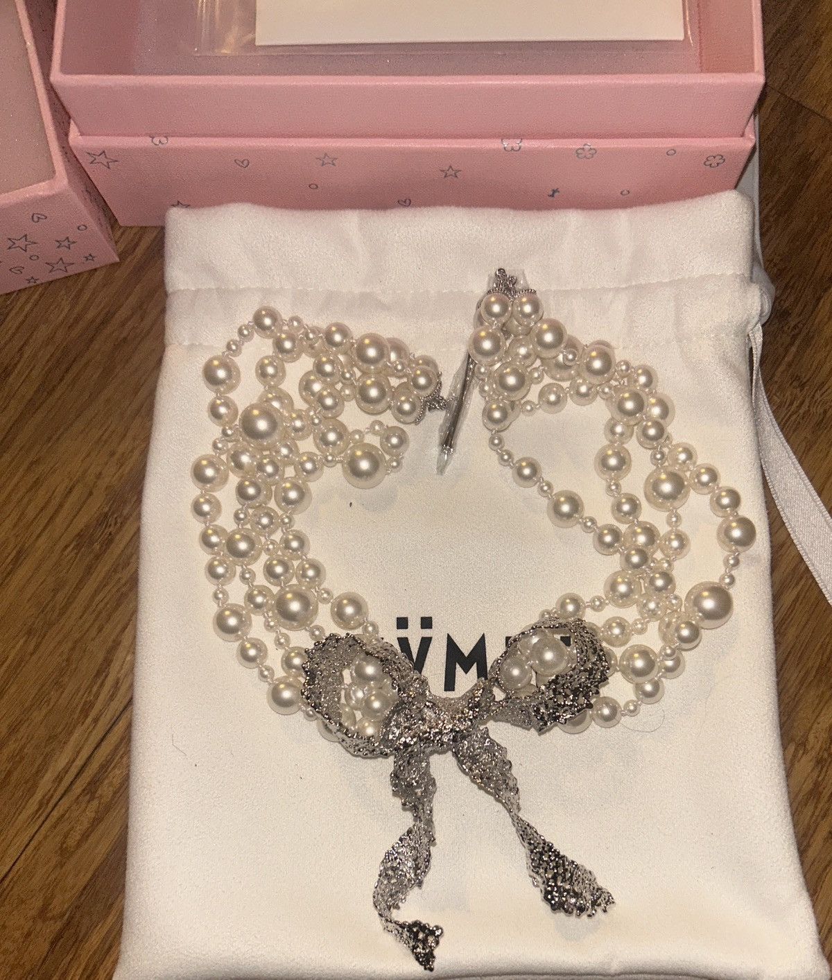 Shushu/Tong YVMIN × SHUSHU/TONG Lace Bow Imitation Pearl Necklace Size ONE SIZE - 6 Thumbnail