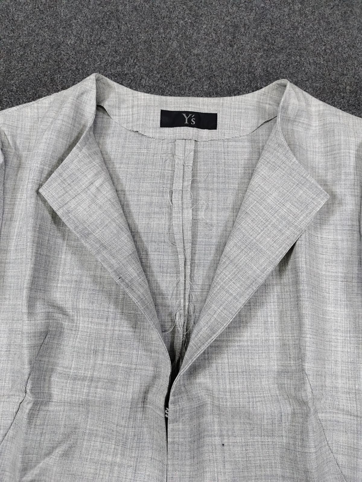 Yohji Yamamoto Y's by Yohji Yamamoto Archive Sample Collarless Grey Blazer Size M / US 6-8 / IT 42-44 - 10 Thumbnail
