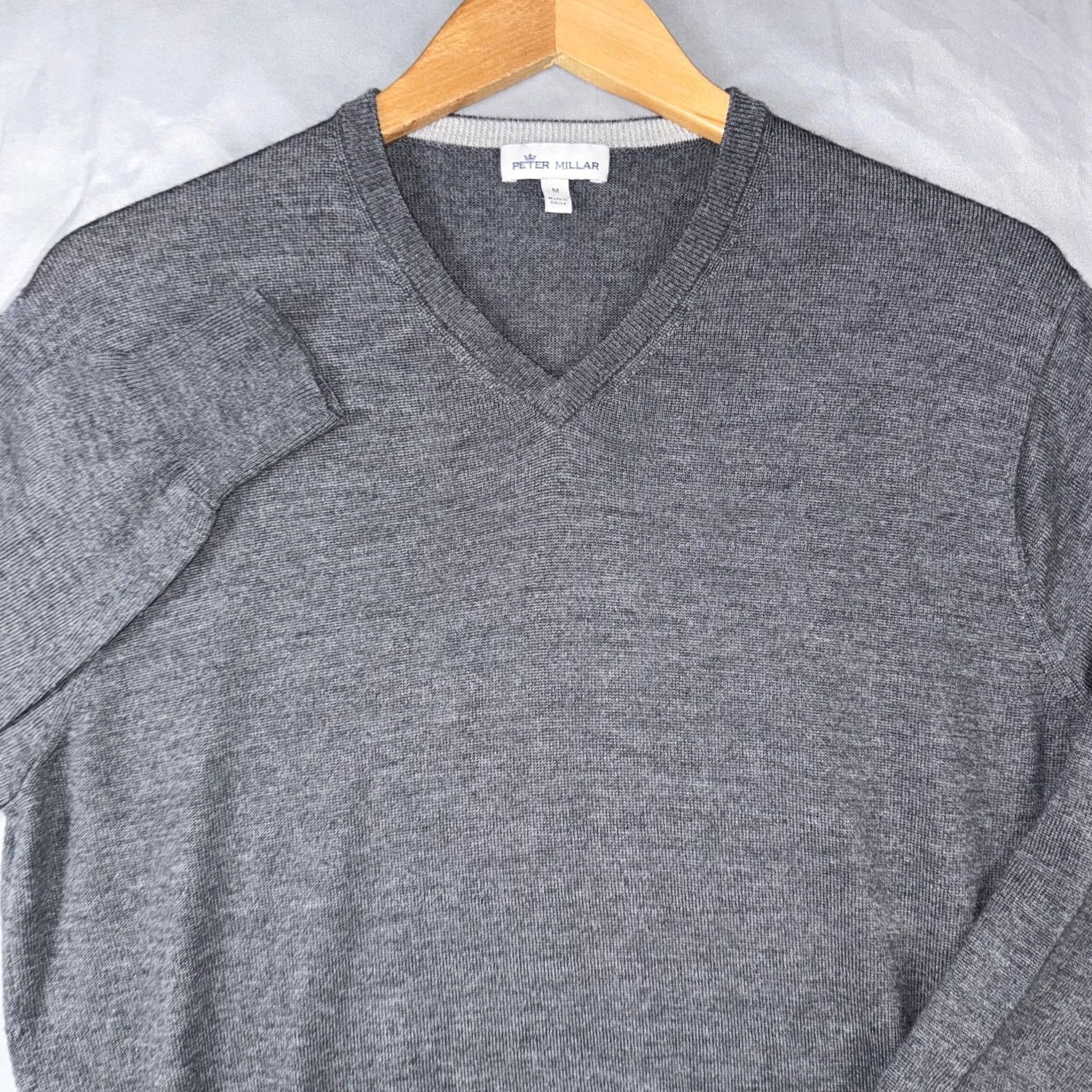 Peter Millar Peter Millar Sweater Mens M Gray Wool Silk Nylon V-Neck Knit Pullover Size US M / EU 48-50 / 2 - 5 Thumbnail