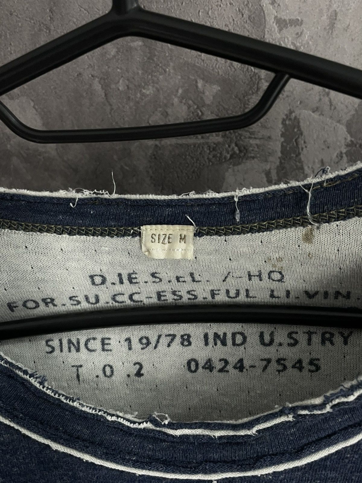 20471120 × Diesel Vintage Diesel Grunge Distressed Long Sleeve T shirt Size US M / EU 48-50 / 2 - 8 Thumbnail