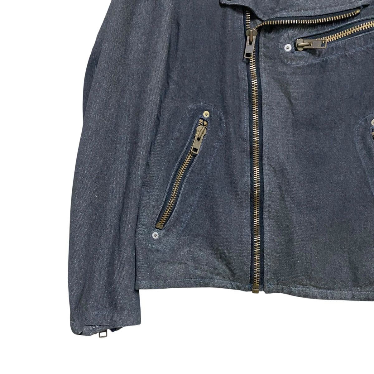 Le Grande Bleu (L.G.B.) Maniac Works Black Waxed Denim Biker Jacket Size US M / EU 48-50 / 2 - 4 Thumbnail
