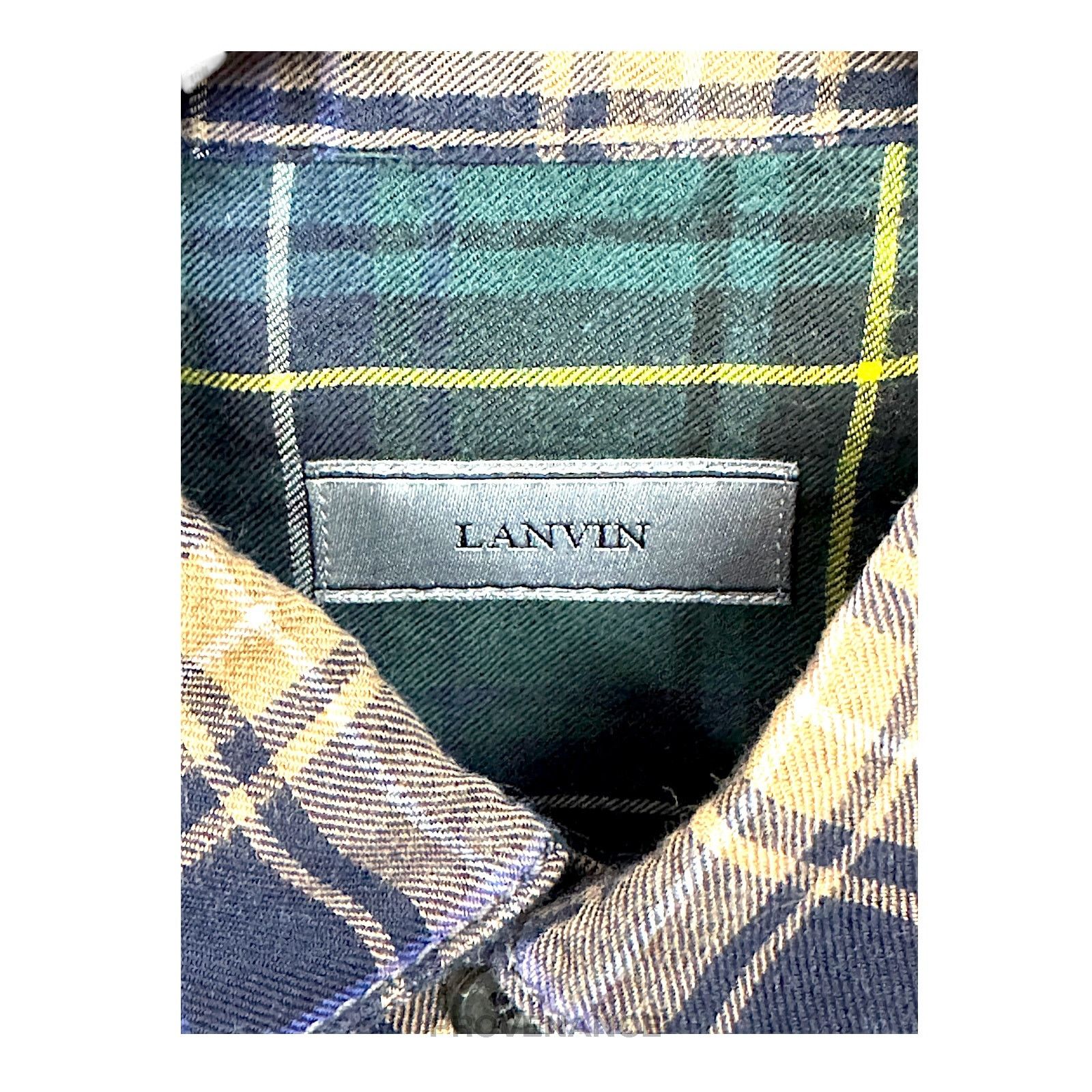 Lanvin 🔴 Lanvin Patchwork Flannel Shirt - Multicolor Plaid 37 14.5 Size US XS / EU 42 / 0 - 7 Thumbnail