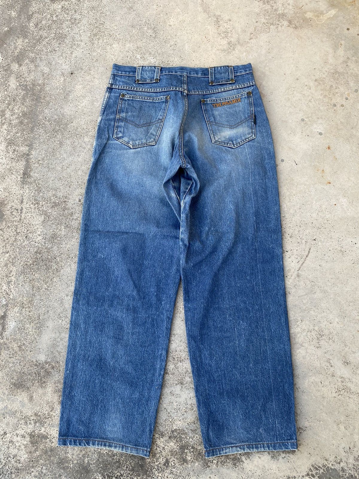 JNCO Vintage Trussardi Embroidered Side Tape Baggy Jeans Size US 34 / EU 50 - 4 Thumbnail