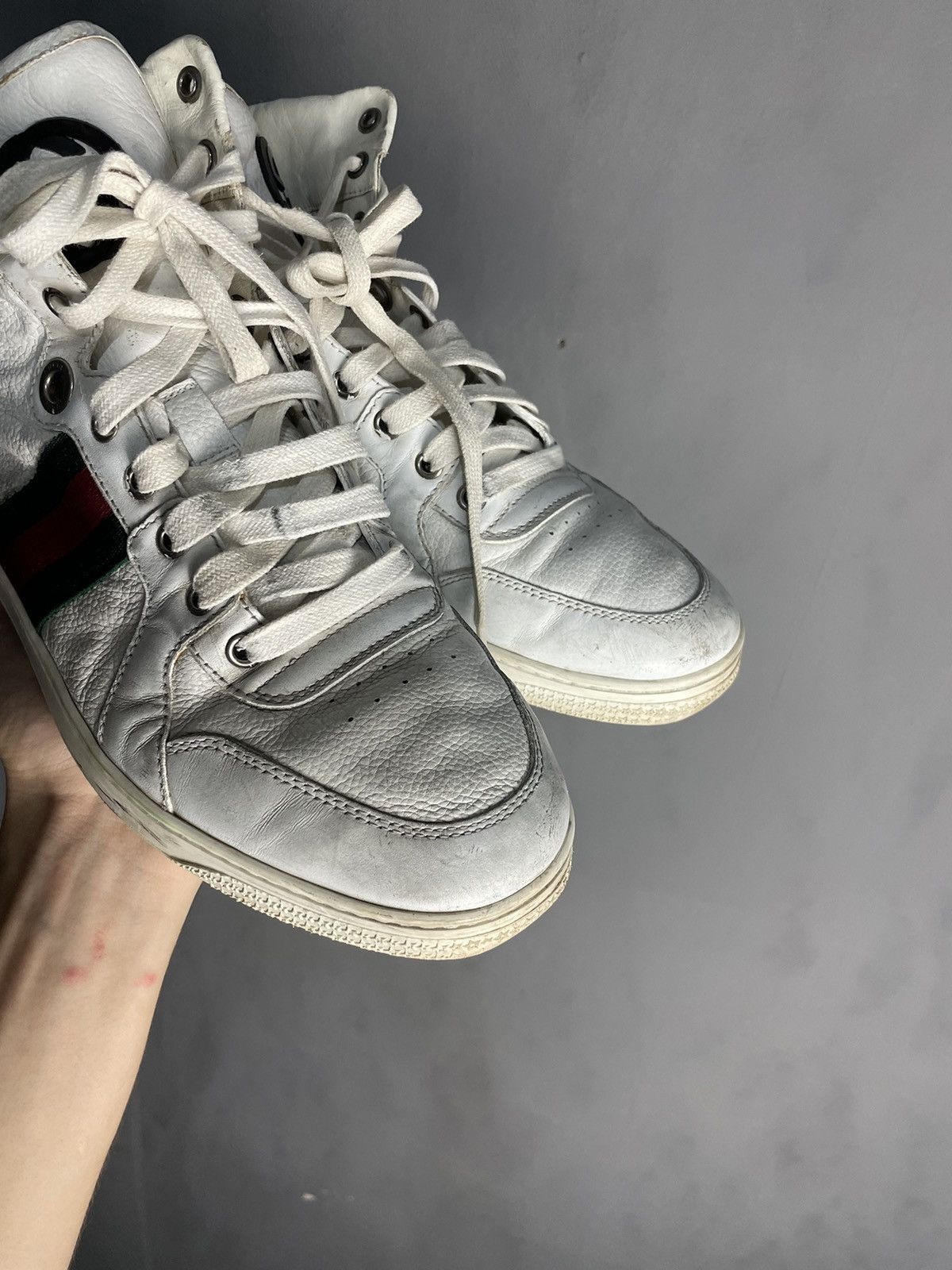 Gucci Gucci High Top Leather Sneaker Shoes Size US 7.5 / EU 40-41 - 2 Thumbnail