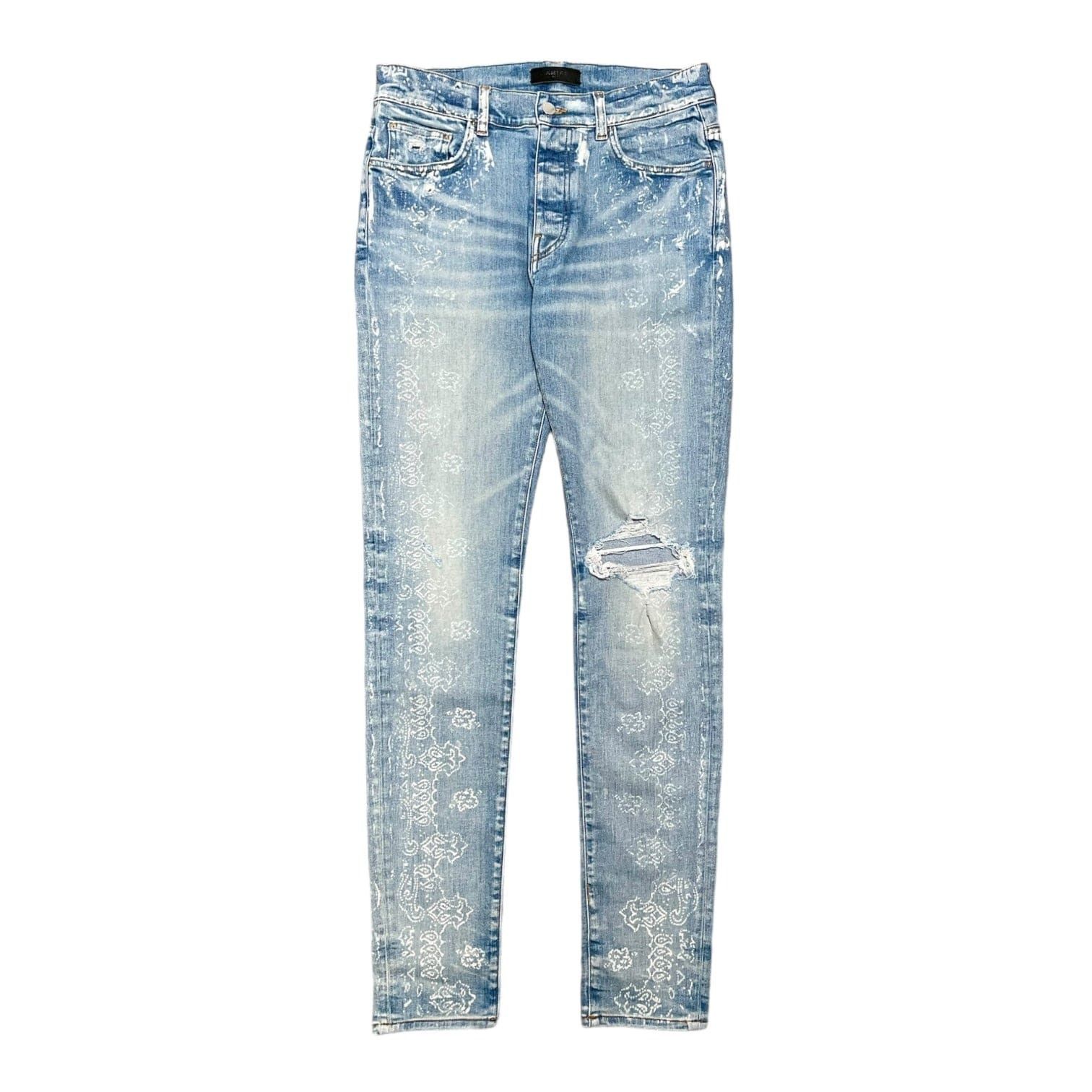 image of Amiri Bleach Bandana Jeans Clay Indigo, Men's (Size 33)