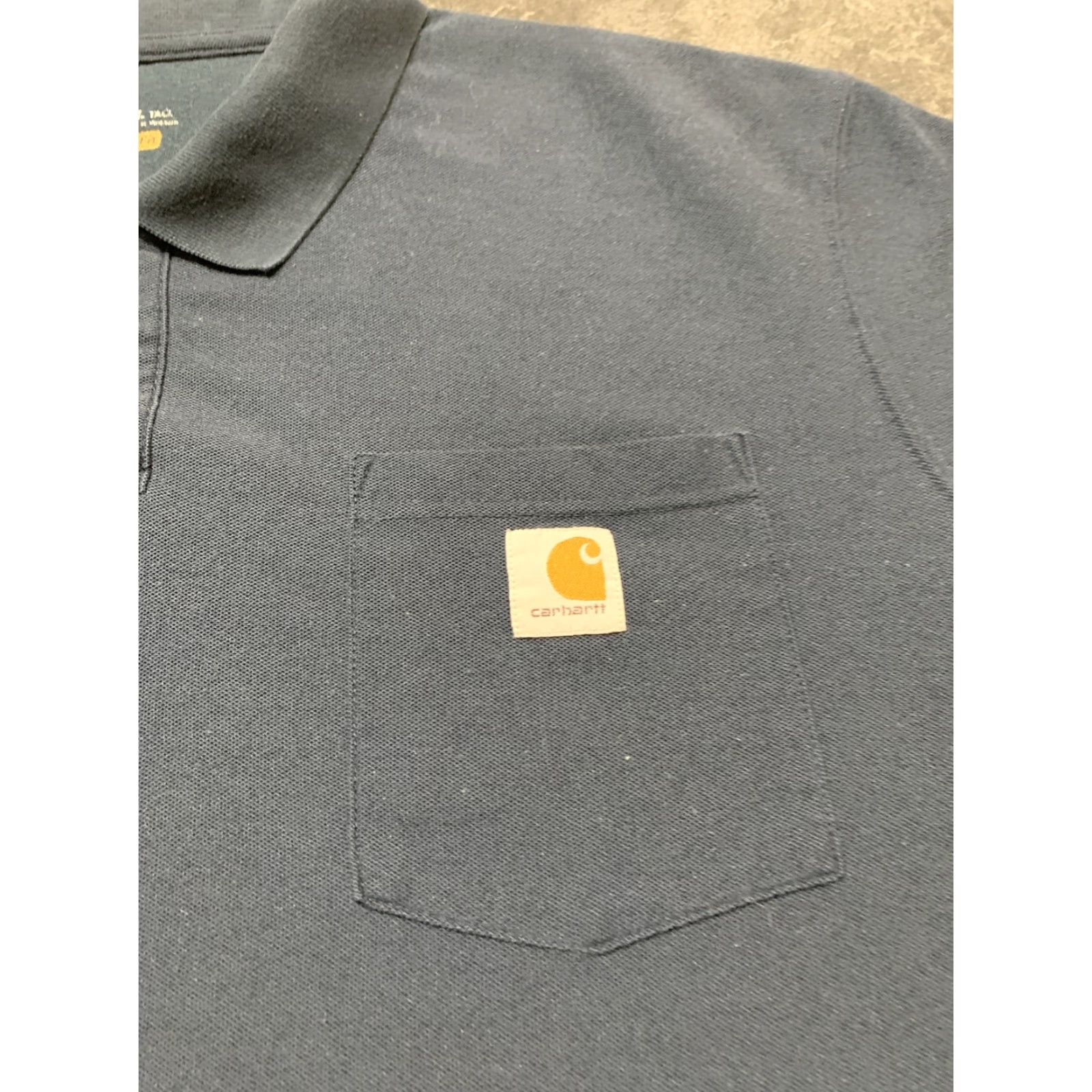 Carhartt Carhartt Polo Shirt Mens 2XL Dark Blue Original Fit Stretch Pocket Short Sleeve Size US XXL / EU 58 / 5 - 3 Thumbnail
