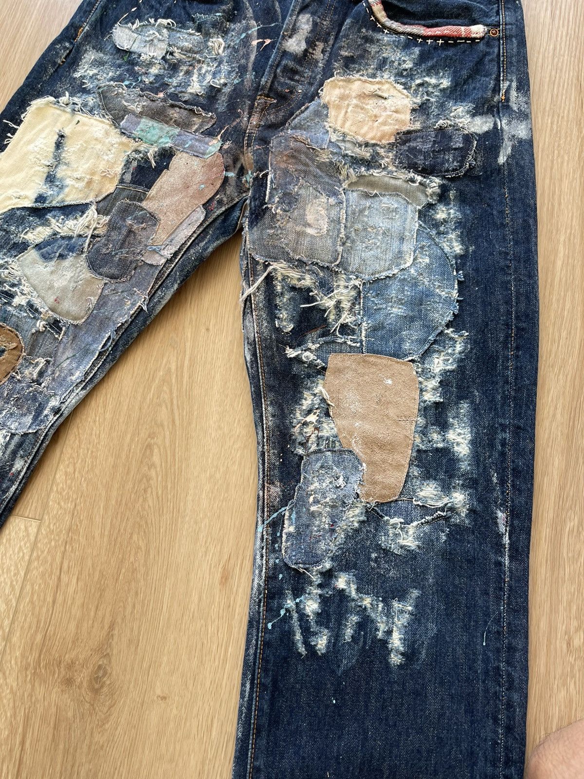 Kapital KAPITAL Vintage Sashiko Boro Patchwork Denim Jeans Size US 33 - 6 Thumbnail
