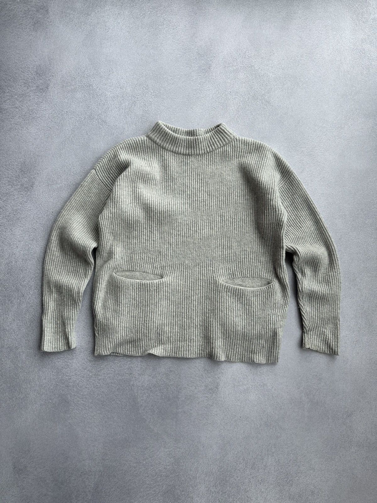 Japanese Brand × Vintage Maska Lambswool Woman Grey Knitted Pockets Sweater Size XS / US 0-2 / IT 36-38 - 1 Thumbnail