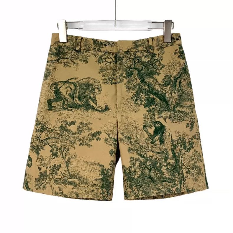 Dior christian dior brown jungle print cotton shorts-dmc Size US 34 / EU 50 - 1 Thumbnail