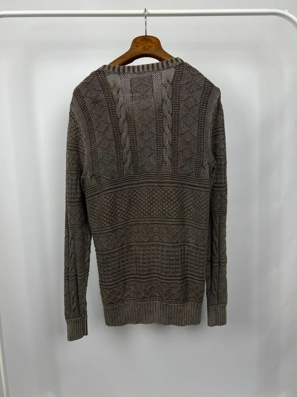 Allsaints Allsaints Valkyrie Cardigan Men's Cable Knit Cotton Sweater Size US M / EU 48-50 / 2 - 8 Thumbnail