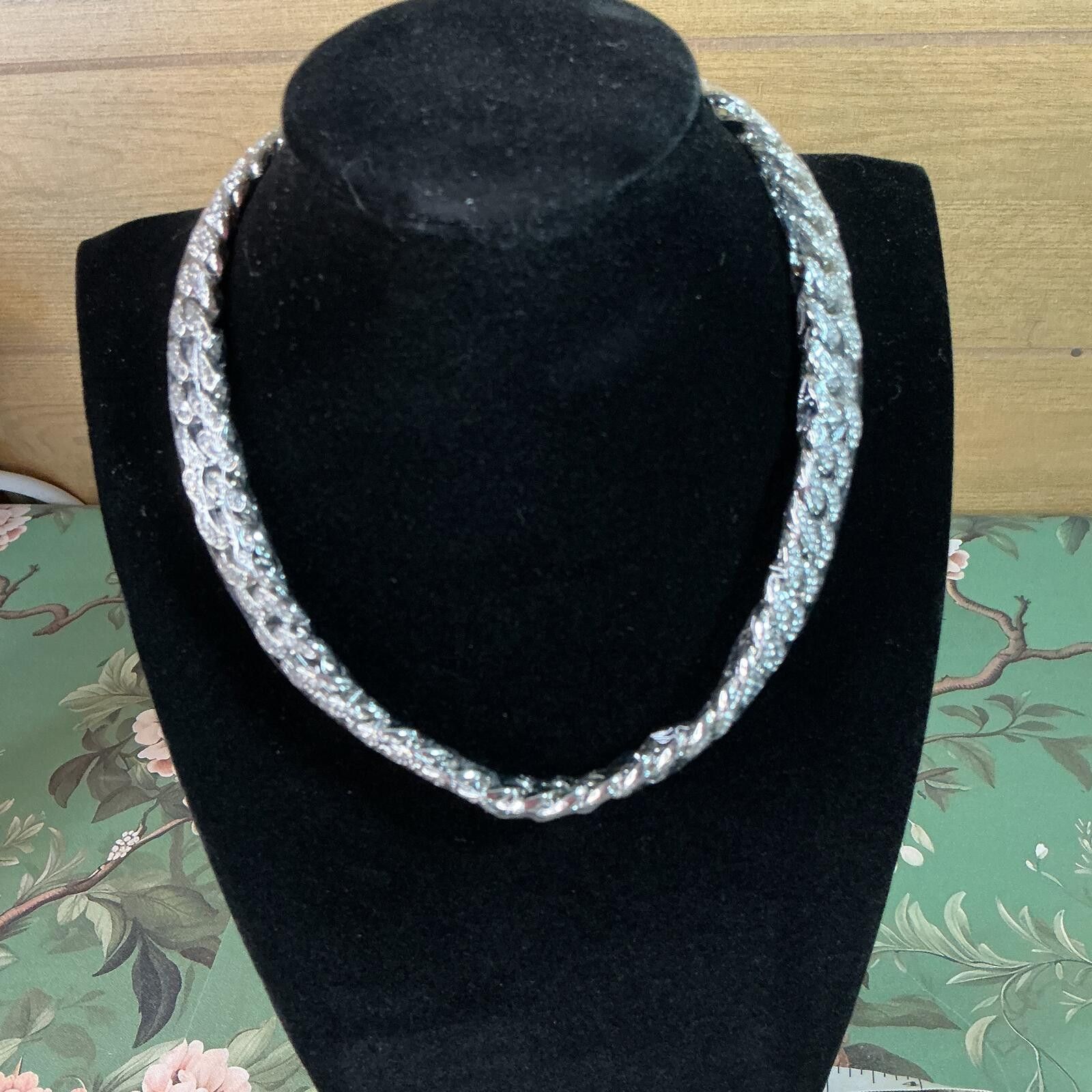Other HH Bling Empire Iced Out Cuban Link Necklace Silver Tone 16” Size ONE SIZE - 1 Thumbnail