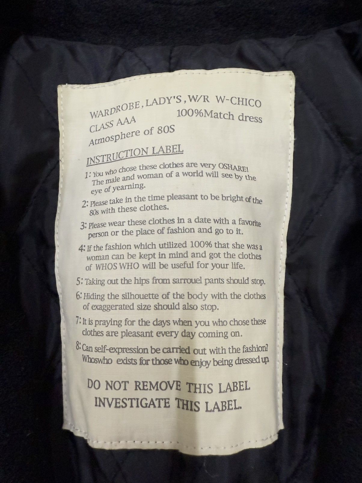 Japanese Brand Wardrobe Lady’s W/R W-Chico Atmosphere of 80s Wool Jacket Size M / US 6-8 / IT 42-44 - 5 Thumbnail