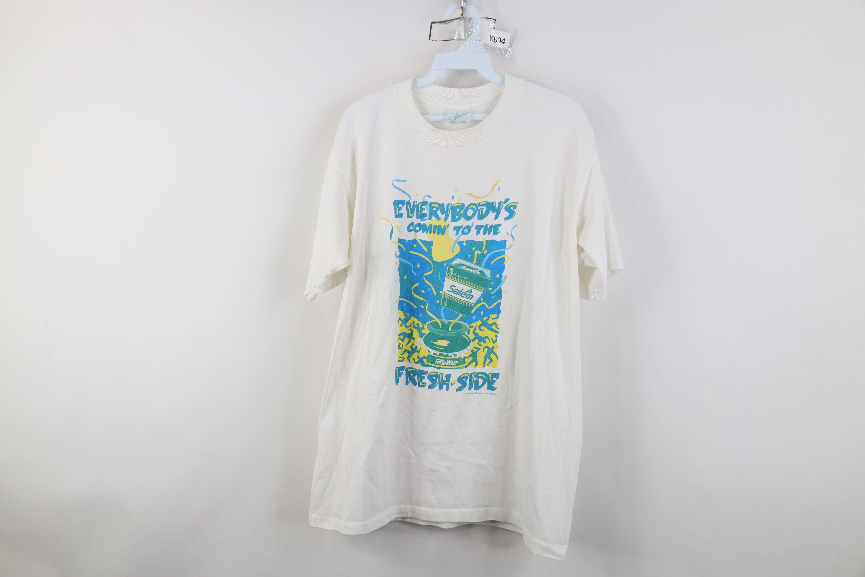 Vintage Vintage 90s Salem Cigarettes Wrap Short Sleeve T-Shirt USA Size US XL / EU 56 / 4 - 1 Thumbnail
