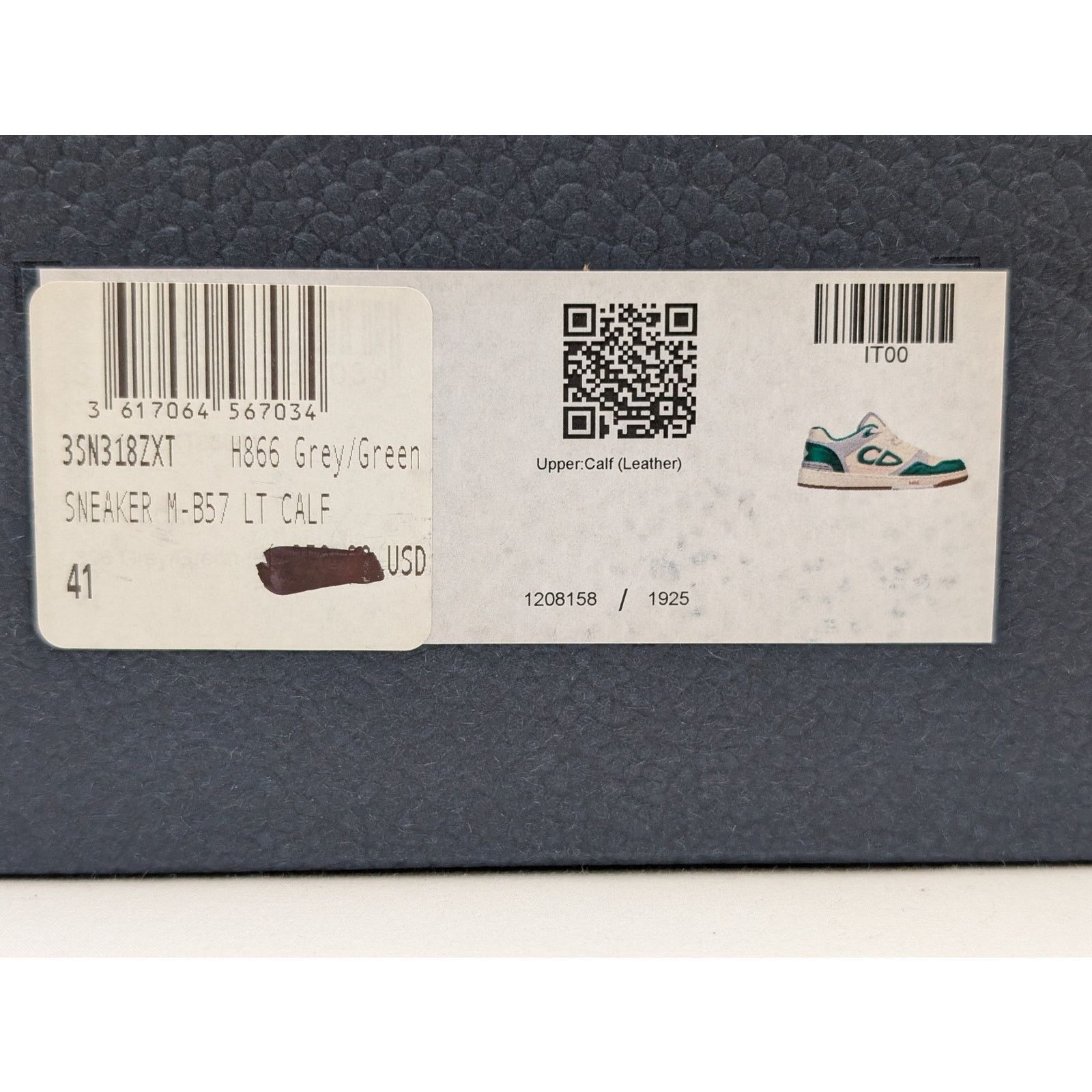 Dior o1rshd1 M-B57 LT Calf Sneakers in Grey/Green Size US 8 / EU 41 - 24 Thumbnail
