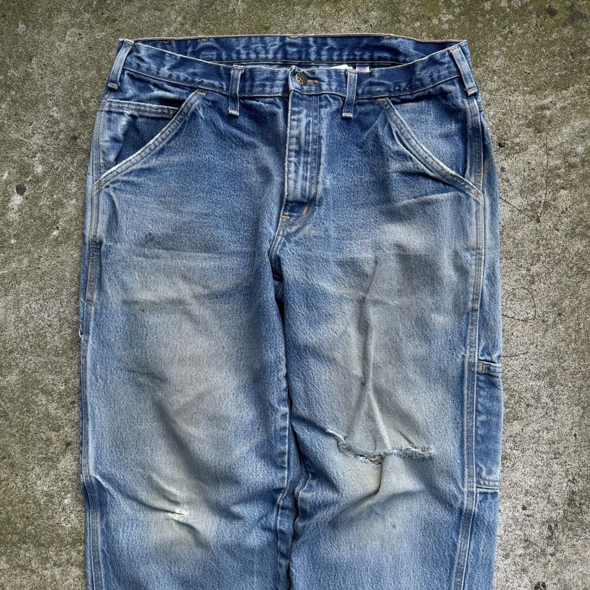 Vintage Sun Faded Thrashed Workwear Jeans ERD Grunge Distressed Size US 34 / EU 50 - 6 Thumbnail