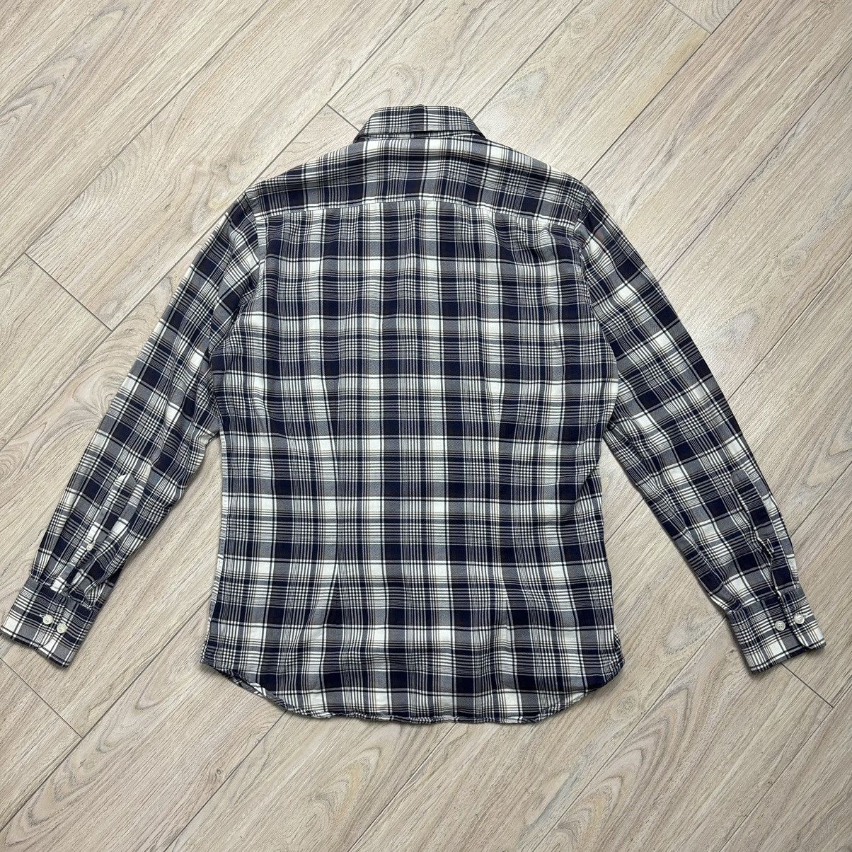 Designer Essential Fred Perry Navy Checkered Slim Fit Button Up Shirt Size US M / EU 48-50 / 2 - 12 Thumbnail