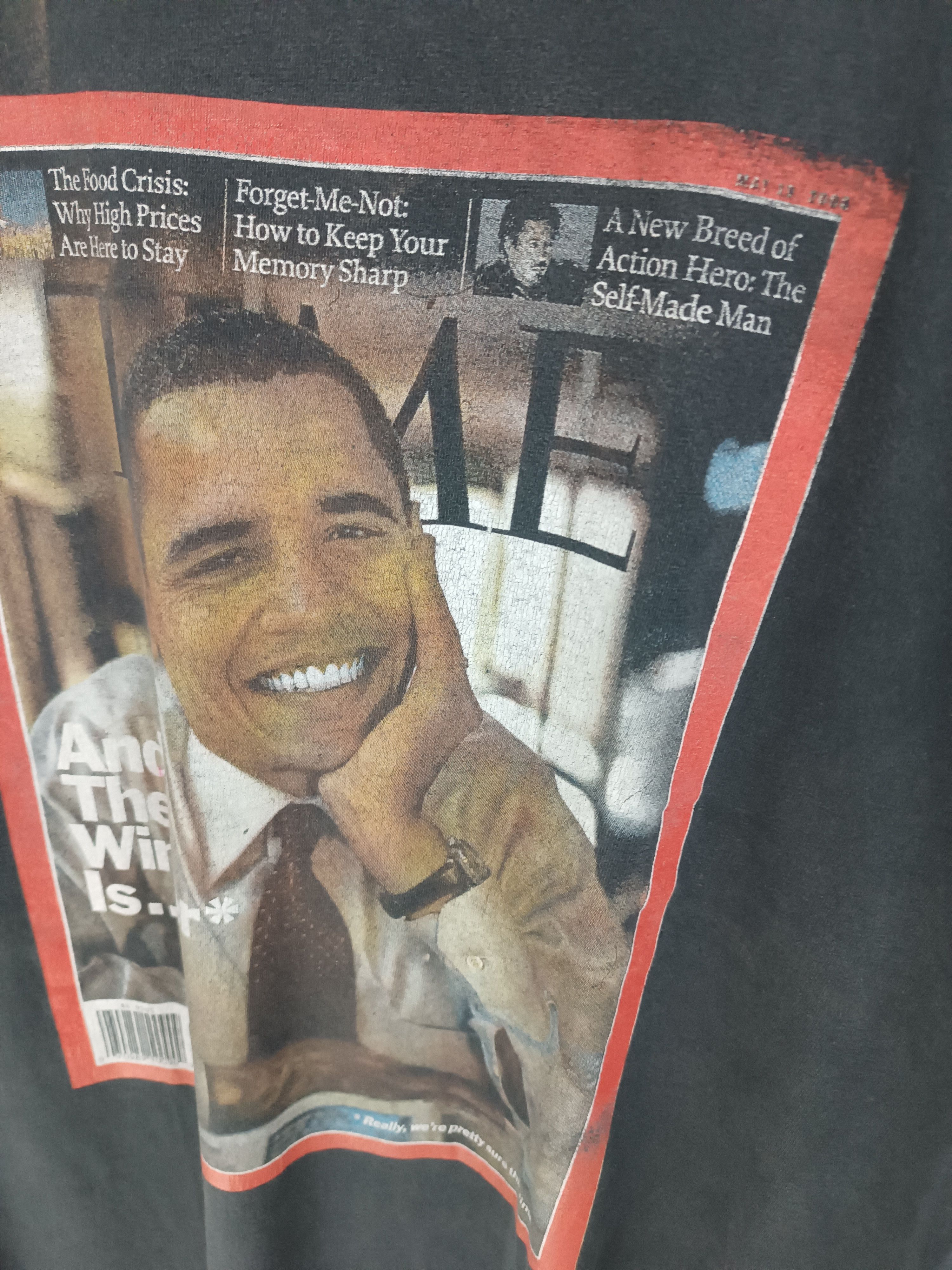 Vintage THRASHED FADED VINTAGE Y2K OBAMA TIME MAGAZINE PRESIDENT POL Size US L / EU 52-54 / 3 - 11 Thumbnail