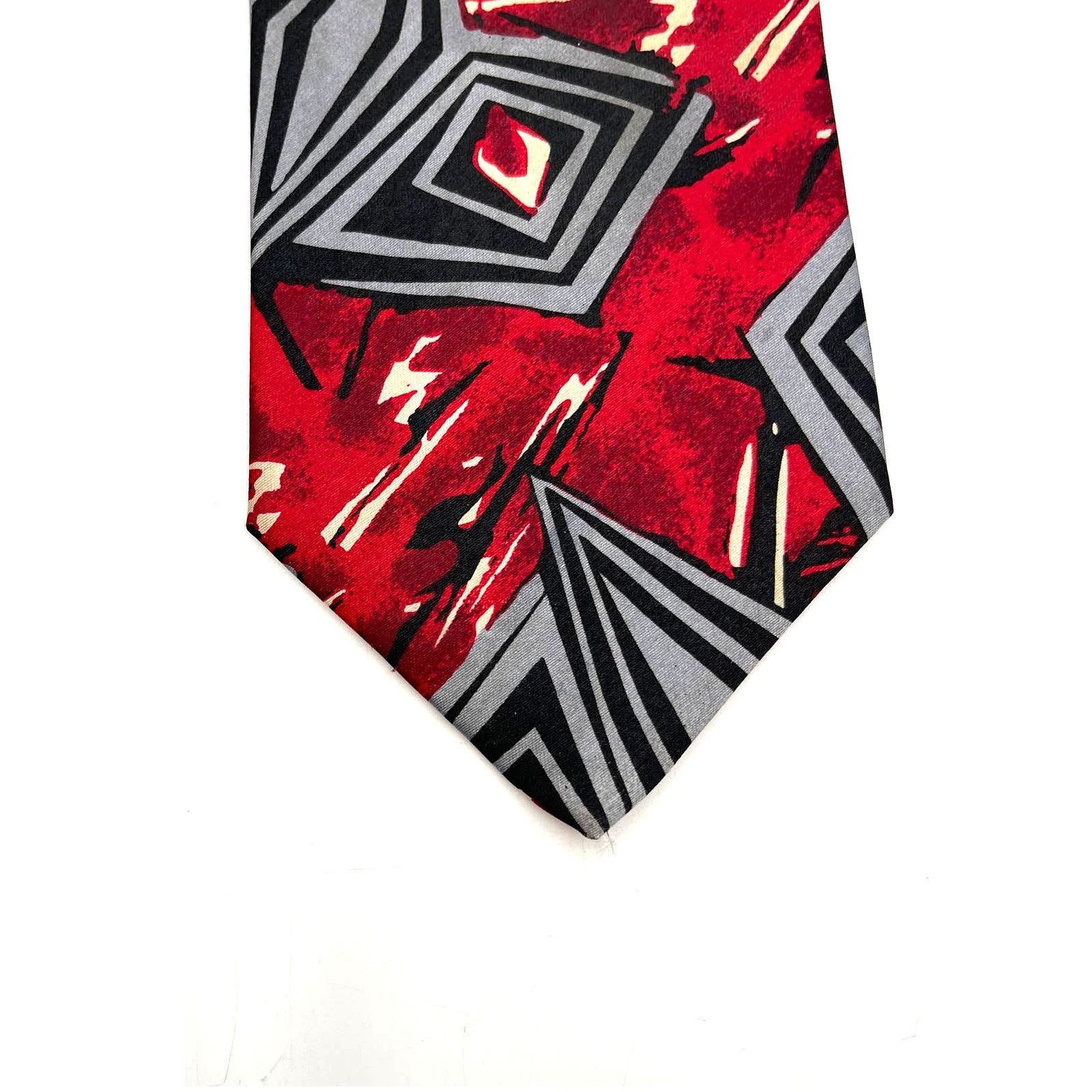 Pierre Balmain Vintage Balmain Tie Abstract Geometric Red Size ONE SIZE - 1 Thumbnail