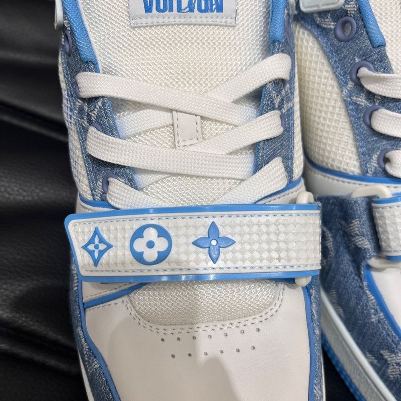 Louis Vuitton Louis Vuitton Trainer Low-top Sneakers in Blue and White -2 Size US 8.5 / EU 41-42 - 8 Thumbnail