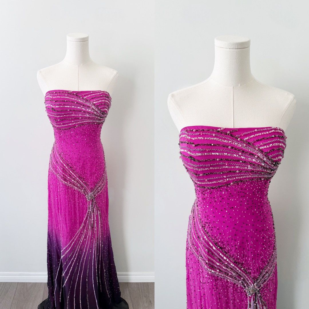 Other Vintage hannah S 100% silk ombre beaded maxi dress Size M / US 6-8 / IT 42-44 - 1 Thumbnail
