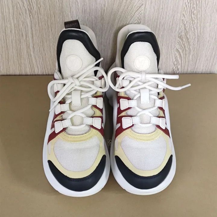 Louis Vuitton Louis Vuitton Stylish Low-Top Sneakers in White Red Yellow Size US 5.5 / EU 38 - 1 Thumbnail