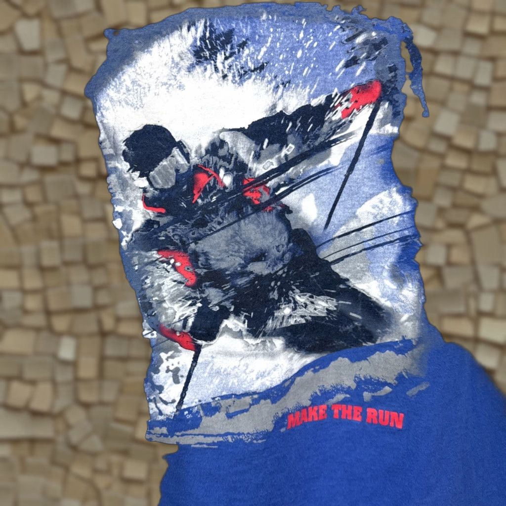 Marlboro VINTAGE Marlboro 90s Skiing T-Shirt Men's XL Blue Graphic Print Crew Neck Size US XL / EU 56 / 4 - 1 Thumbnail