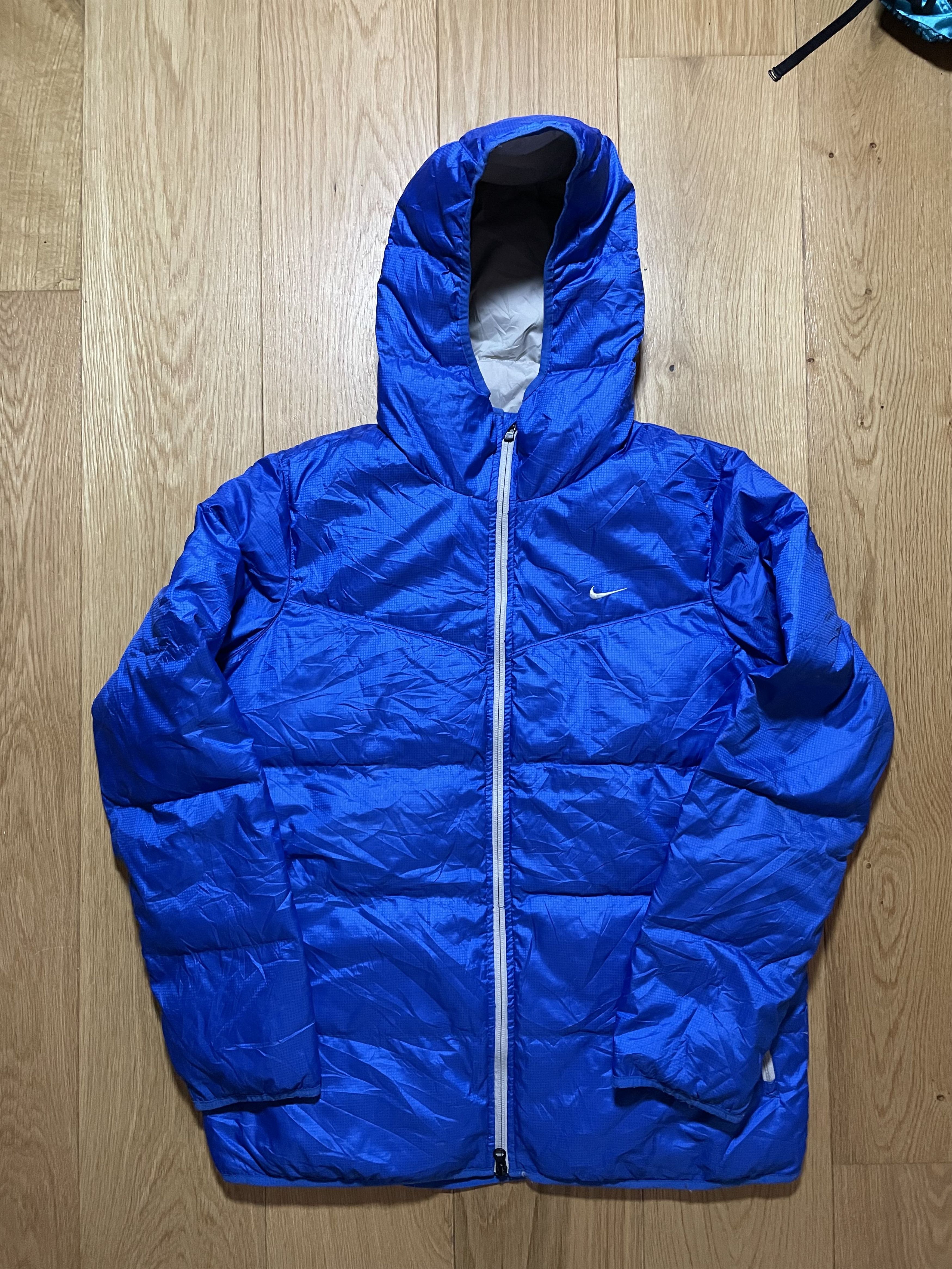 Nike Nike Blue Puffer Jacket with Hood Size US L / EU 52-54 / 3 - 2 Thumbnail