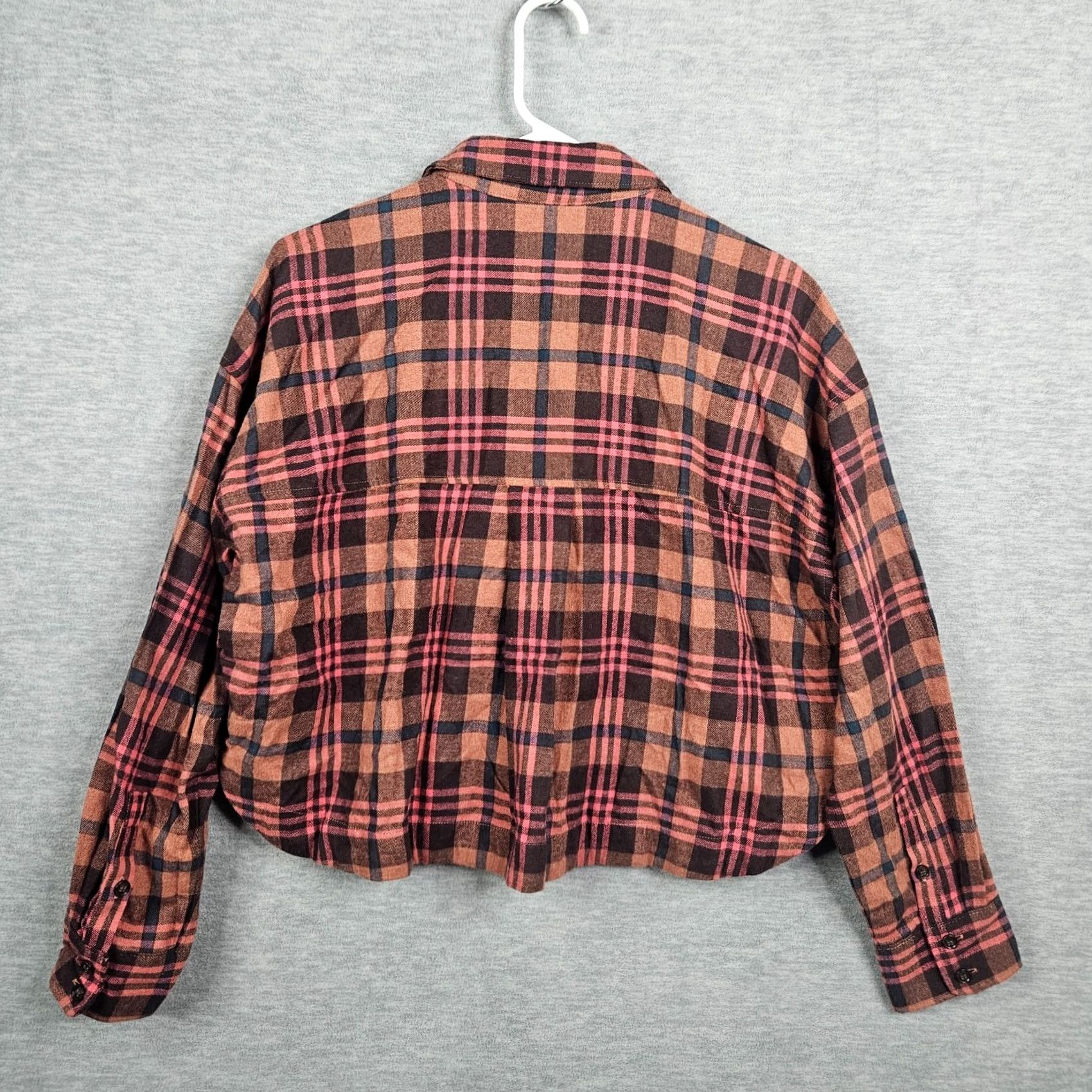 Madewell Madewell Button-Up Cropped Plaid Shirt Multicolor Long Sleeve Size M Womens Size M / US 6-8 / IT 42-44 - 2 Thumbnail