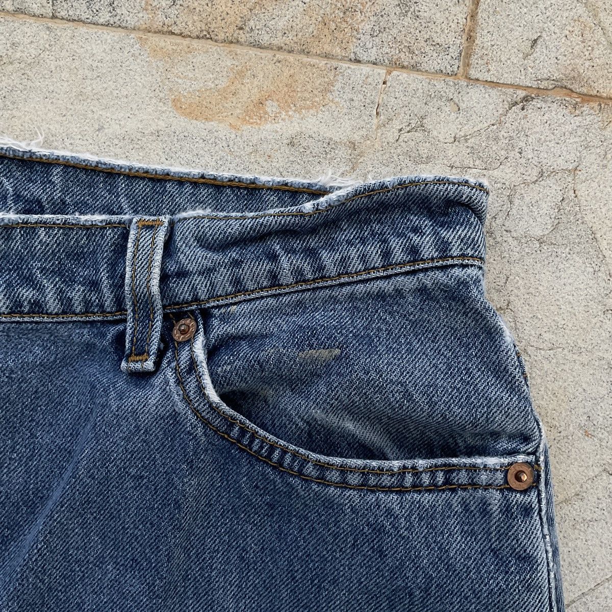 Levi's Vintage Distressed 90s Levi’s 522 Made In USA Denim Pants Size 38" / US 16 / IT 52 - 7 Thumbnail