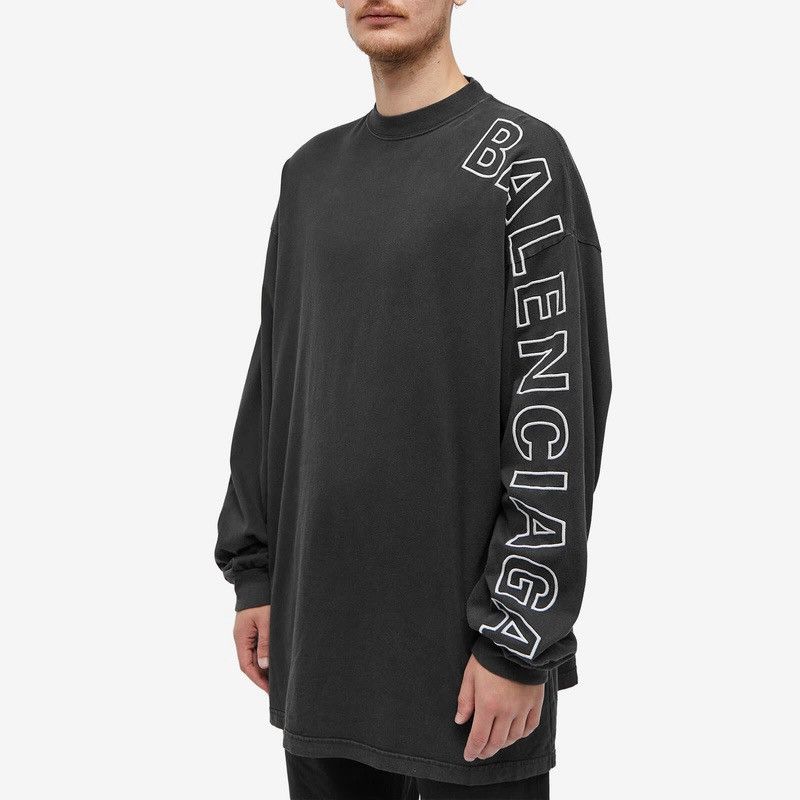 Balenciaga Balenciaga Long Sleeve Outline T-Shirt Size US L / EU 52-54 / 3 - 9 Thumbnail