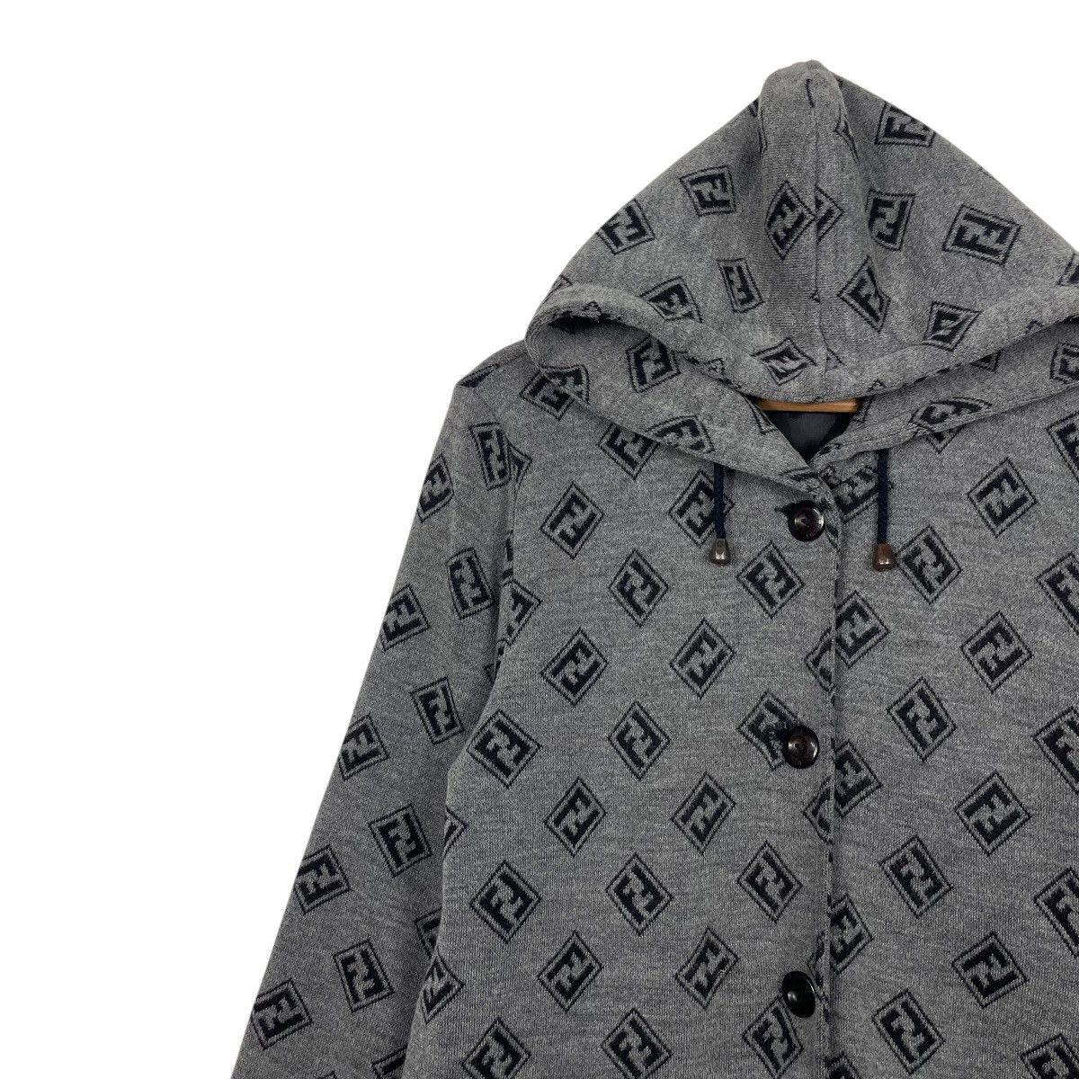 Fendi Vintage Fendi Monogram Hooded Wool Coat Size M / US 6-8 / IT 42-44 - 6 Thumbnail