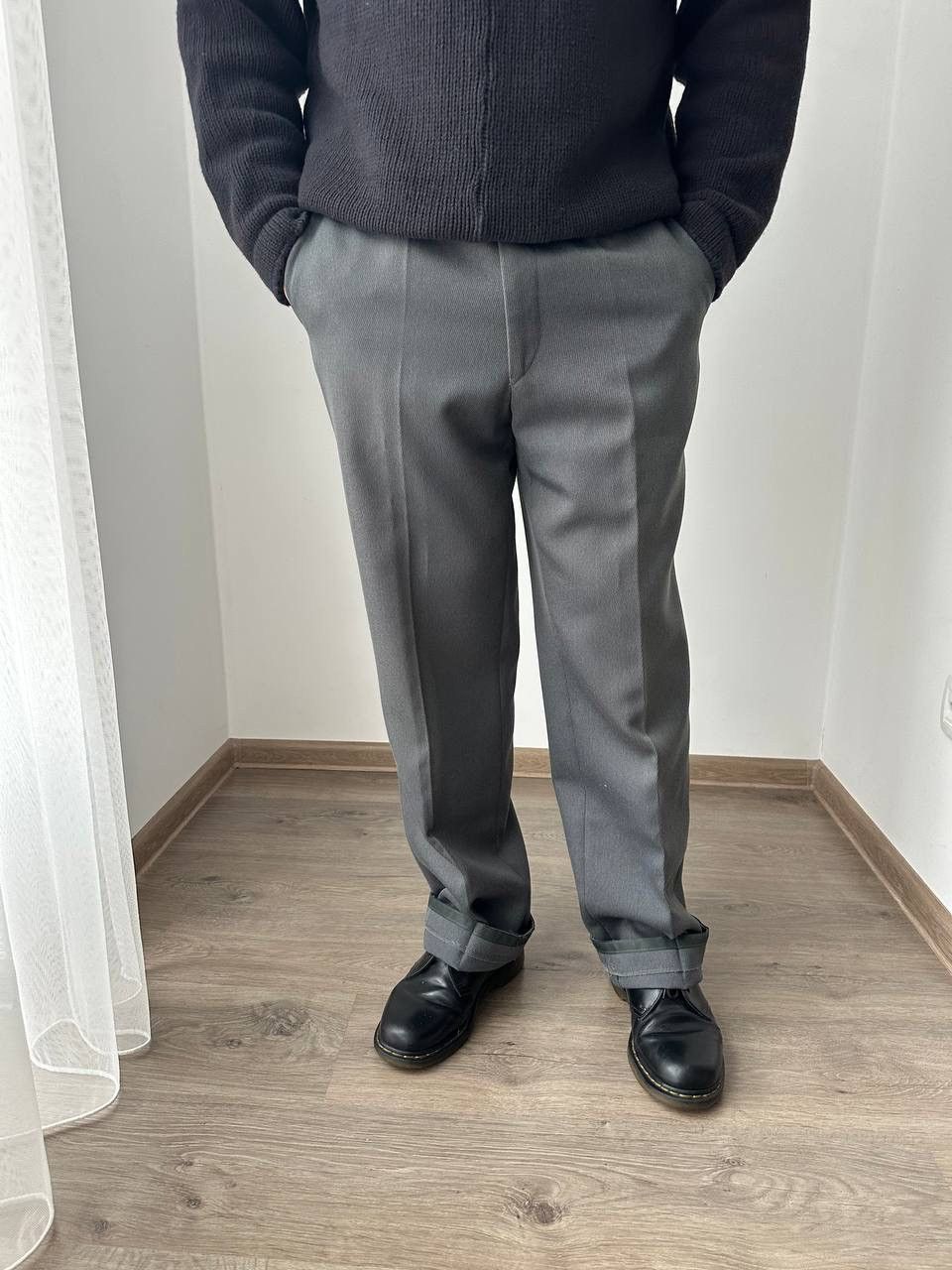 Japanese Brand × Vintage Vintage Antique Japanese Gray Wool Straight Pipes Pants Size 38R - 19 Thumbnail
