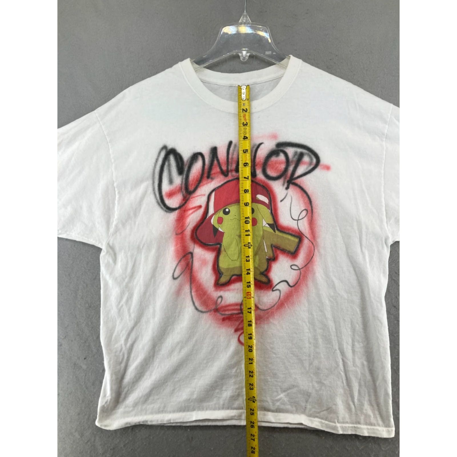 Hanes Airbrush Hanes TShirt XL White Pikachu Pokemon 90s Mens Size US XL / EU 56 / 4 - 4 Thumbnail