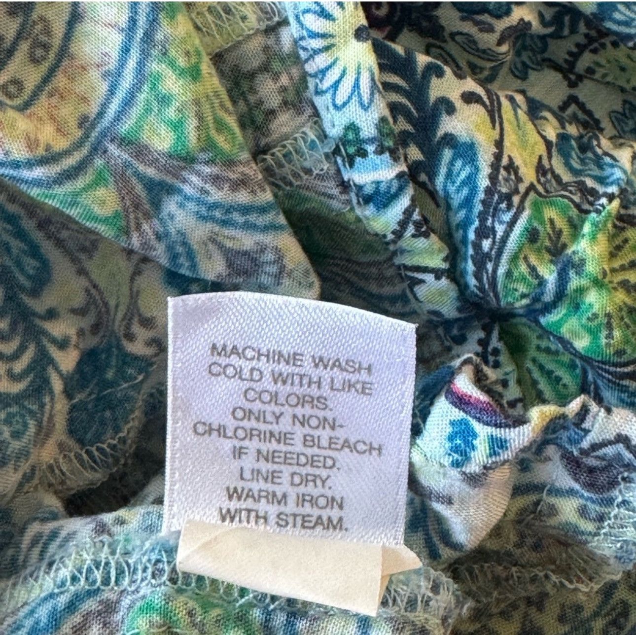 J. Jill J. Jill Blue and Green Sleeveless Lotus Crew Neck Blouse XL Size XL / US 12-14 / IT 48-50 - 6 Thumbnail