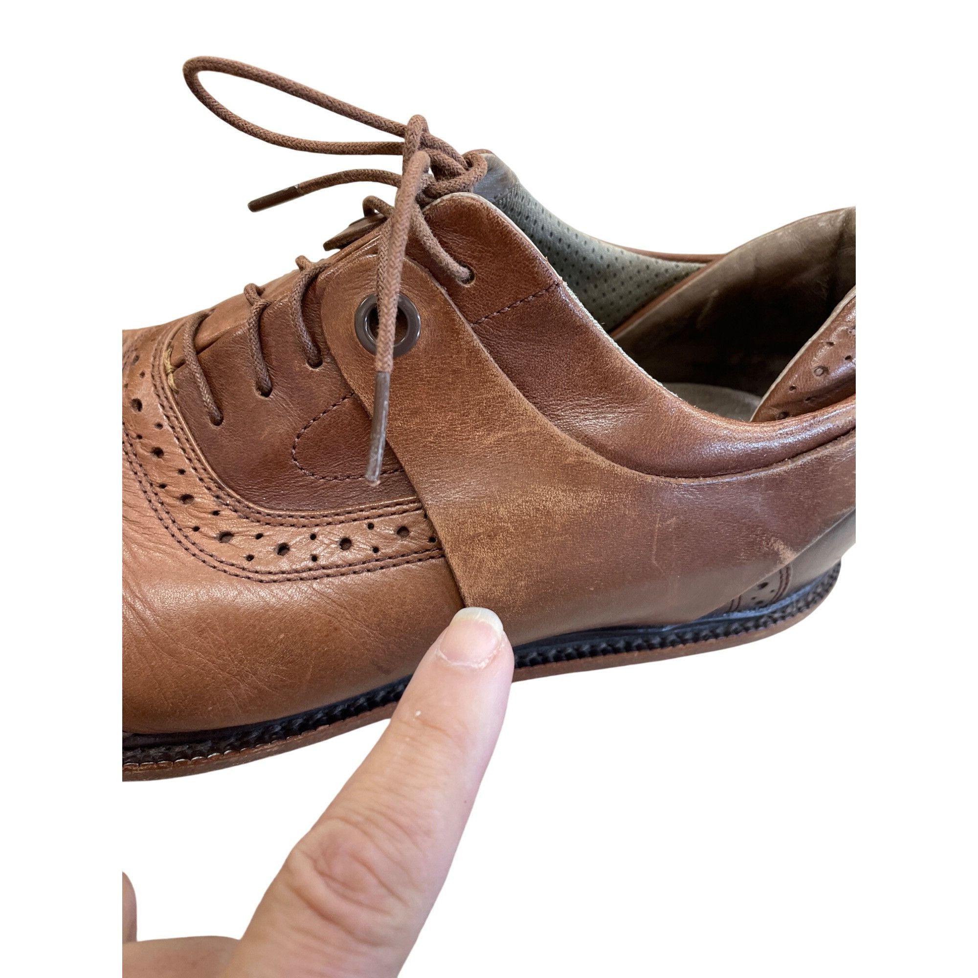 TSUBO Tsubo Mens Brown Leather Cap Toe Oxford Dress Shoes Size 12 Size US 12 / EU 45 - 9 Thumbnail