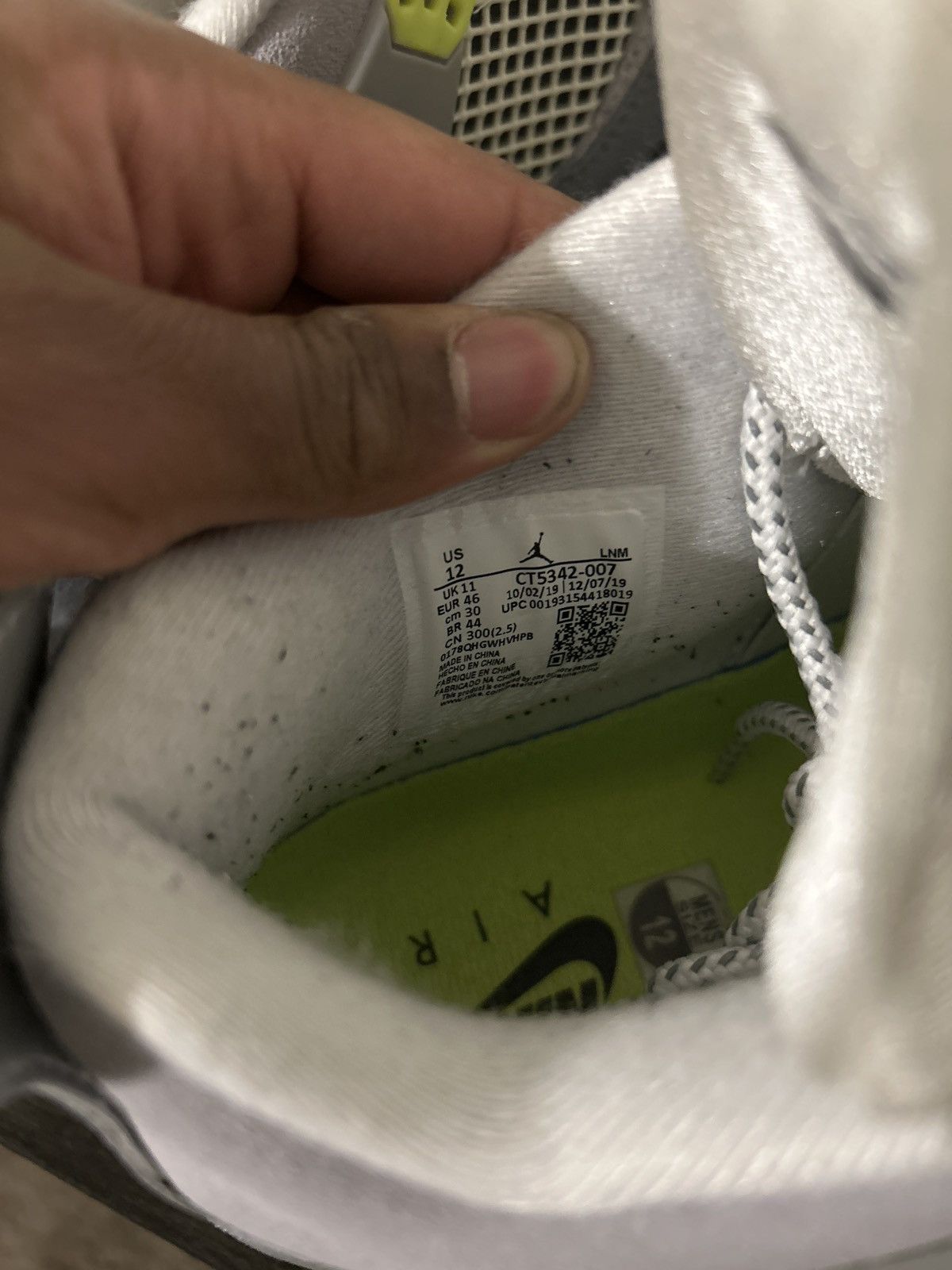Jordan Brand Air Jordan 4 Retro SE Cool Grey/Volt-Wolf Grey Size US 12 / EU 45 - 3 Thumbnail