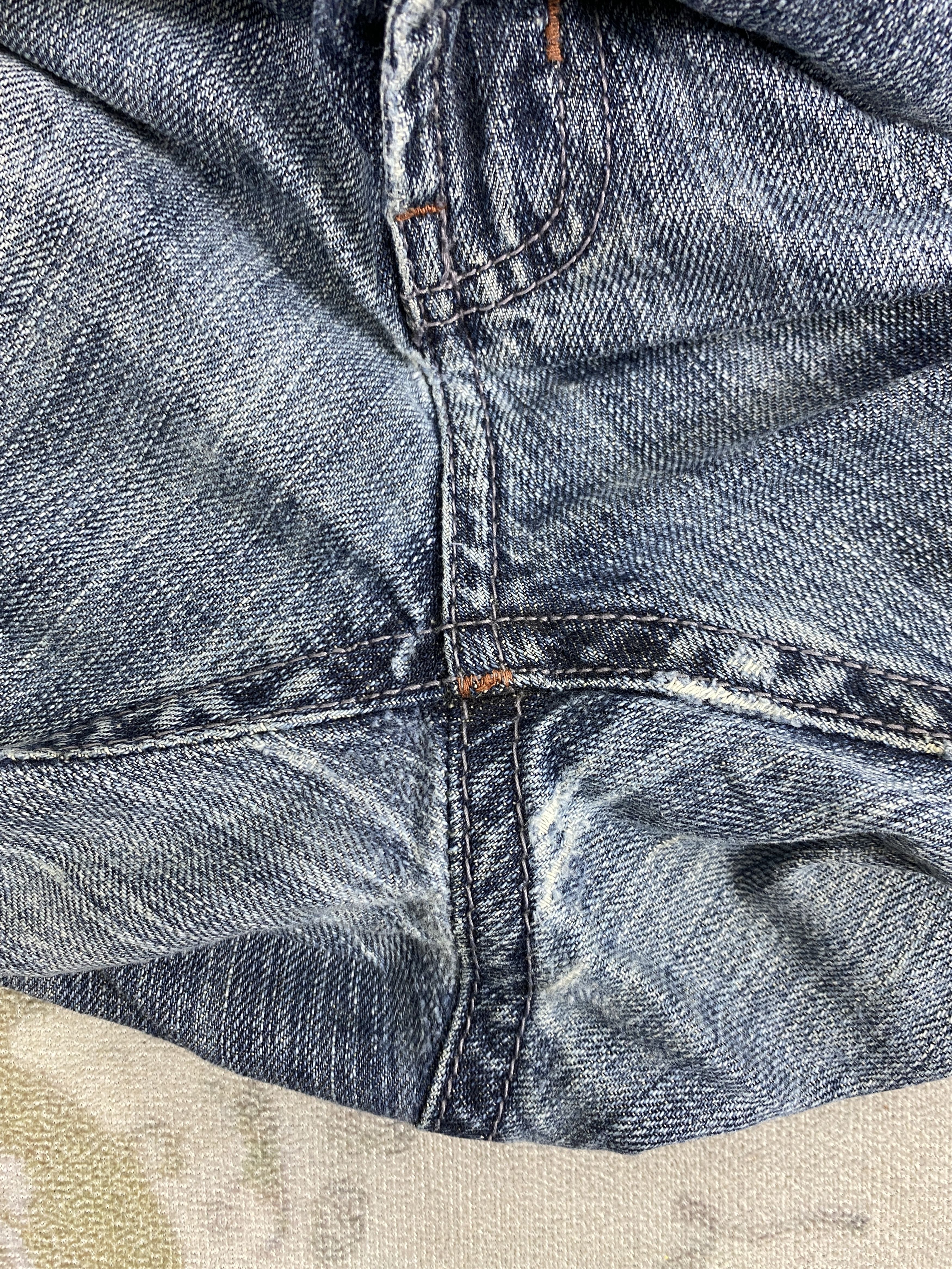 If Six Was Nine Distressed Blue Vintage Oririn 37x31.5 Denim- JN3640 Size US 37 - 12 Thumbnail