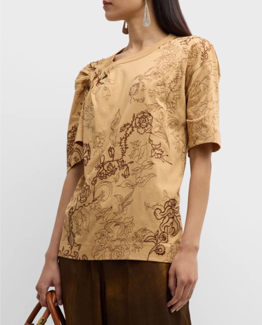 Dries Van Noten Dries Van Noten Floral Embroidered T-Shirt size S Size S / US 4 / IT 40 - 1 Thumbnail