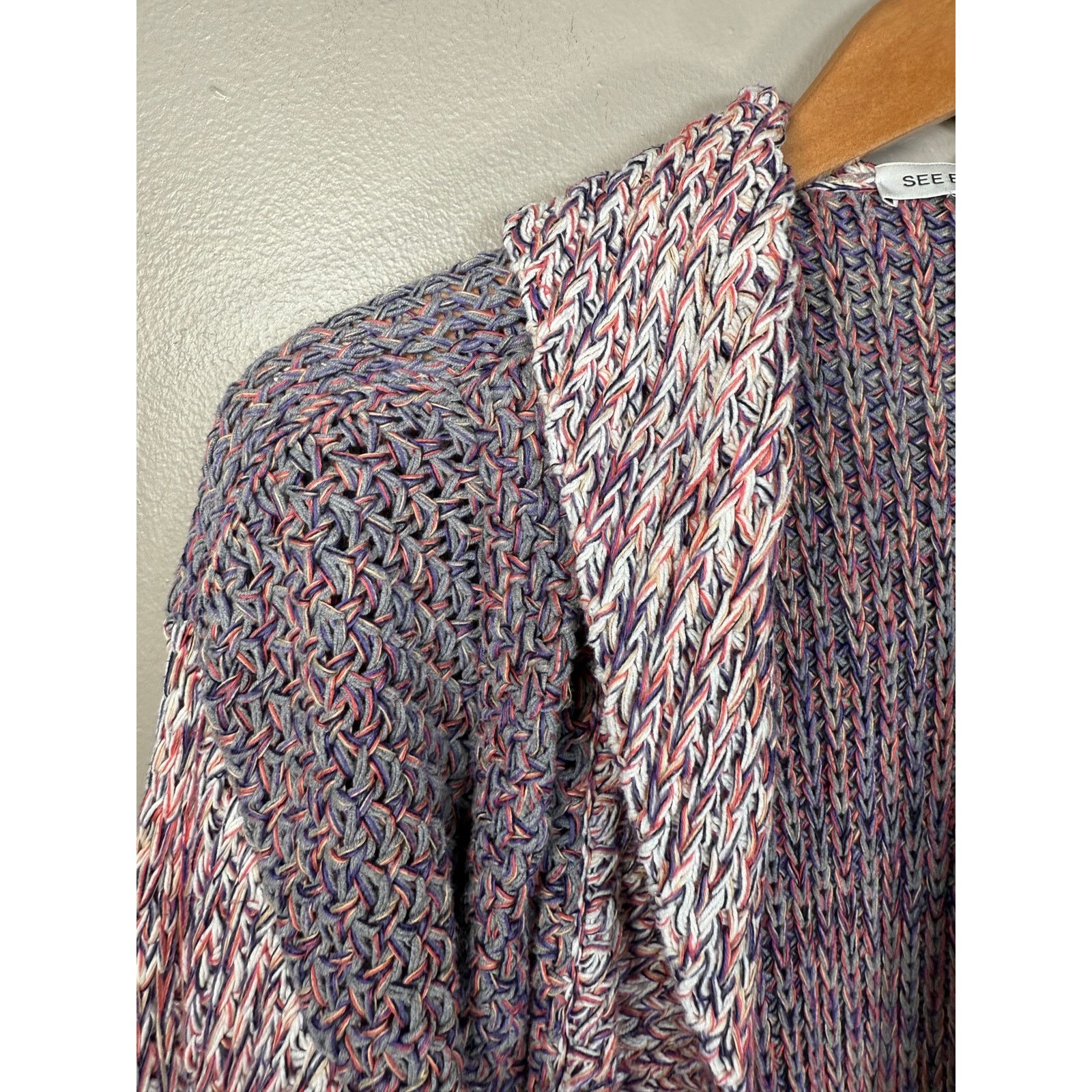 See by Chloe See by Chloe two tone melange crochet drape cardigan size 10 Size L / US 10 / IT 46 - 4 Thumbnail