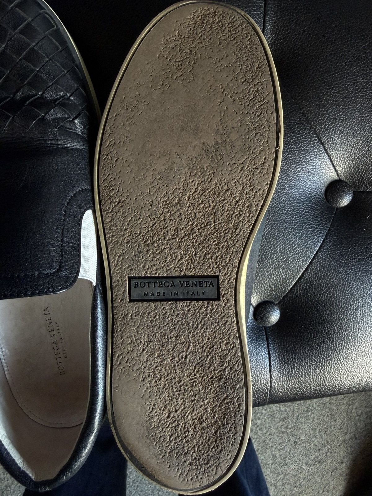 Bottega Veneta Bottega Veneta Intrecciato Leather Slip-On Sneakers 37.5 Size US 6.5 / IT 36.5 - 7 Thumbnail