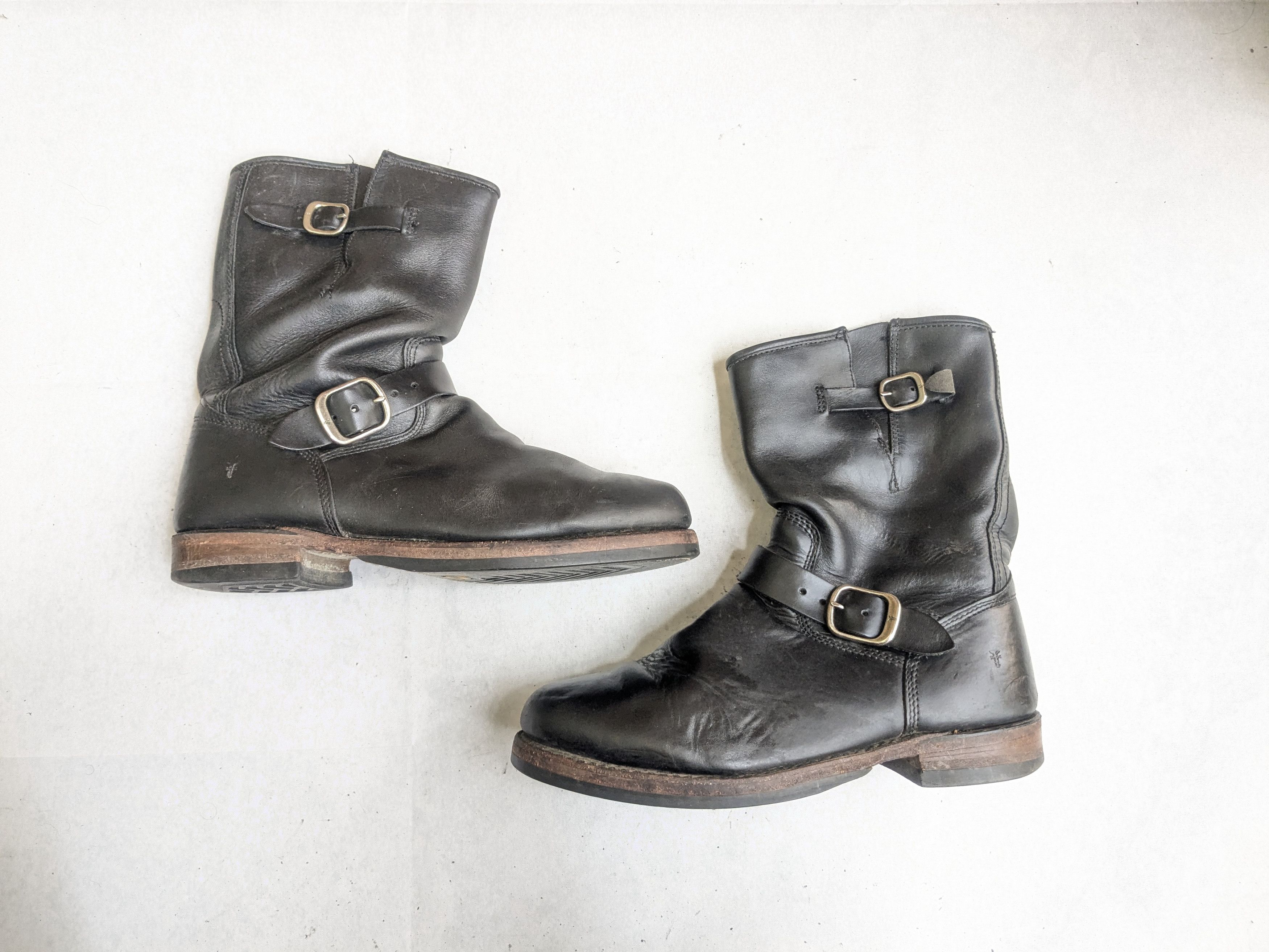 Frye Frye Engineer Boots Black Leather 10 M Leather Buckle Size US 10 / EU 43 - 1 Thumbnail