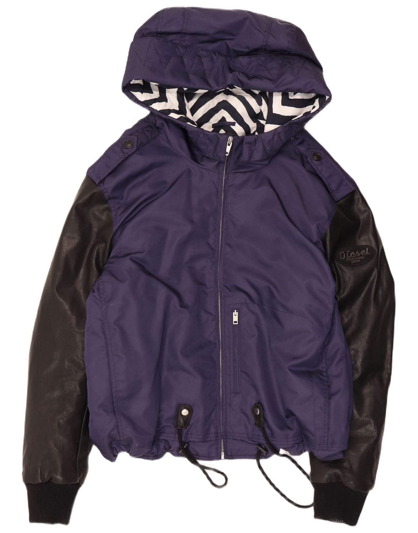 Diesel Womens Military Hooded Overd Bomber Jacket UK 16 Large Navy Size XXL / US 16-18 / IT 52-54 - 1 Thumbnail
