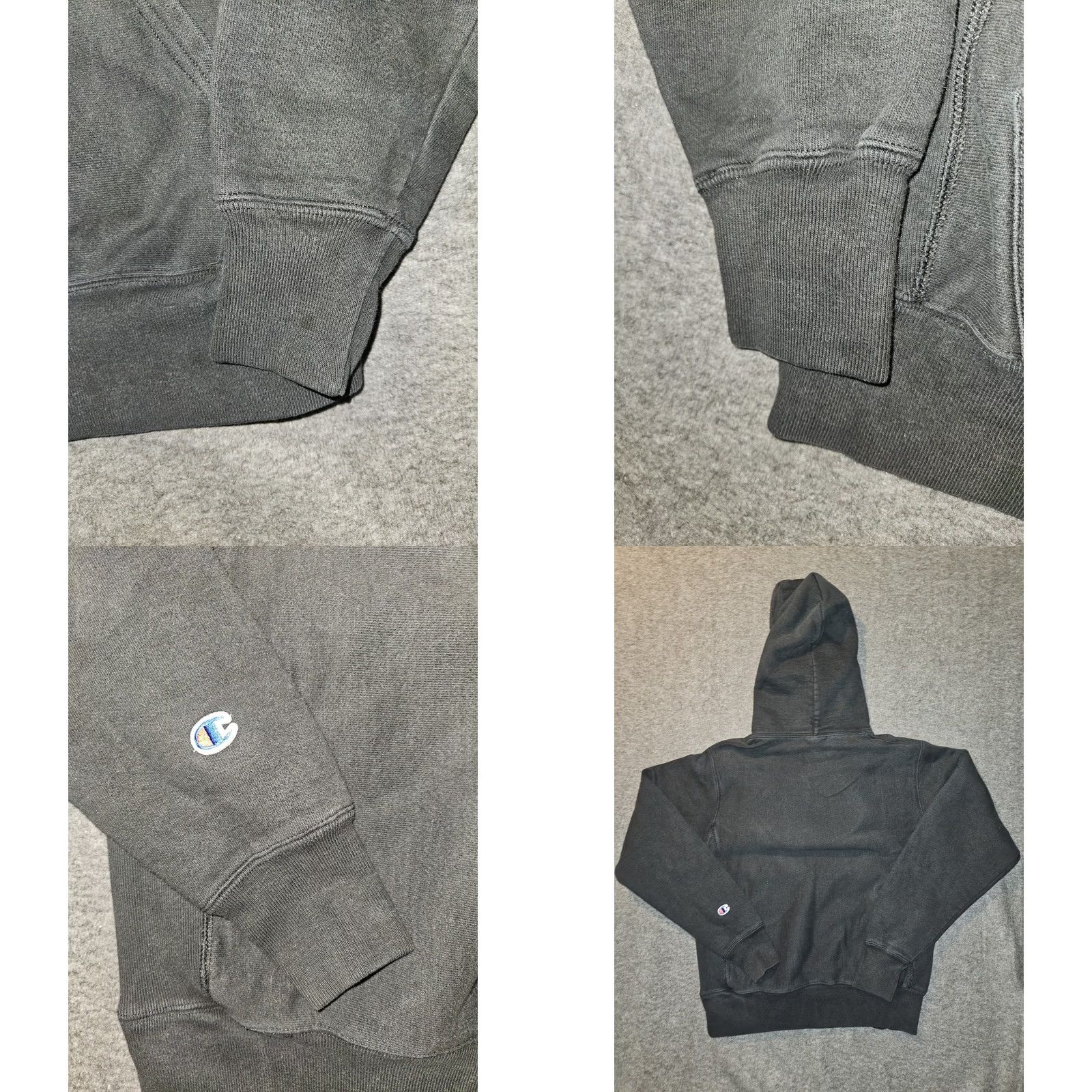 Champion VINTAGE Champion Hoodie Mens Small Black Drawstring Embroidered Logo Reverse Weave Pullover Sports Size US S / EU 44-46 / 1 - 8 Thumbnail